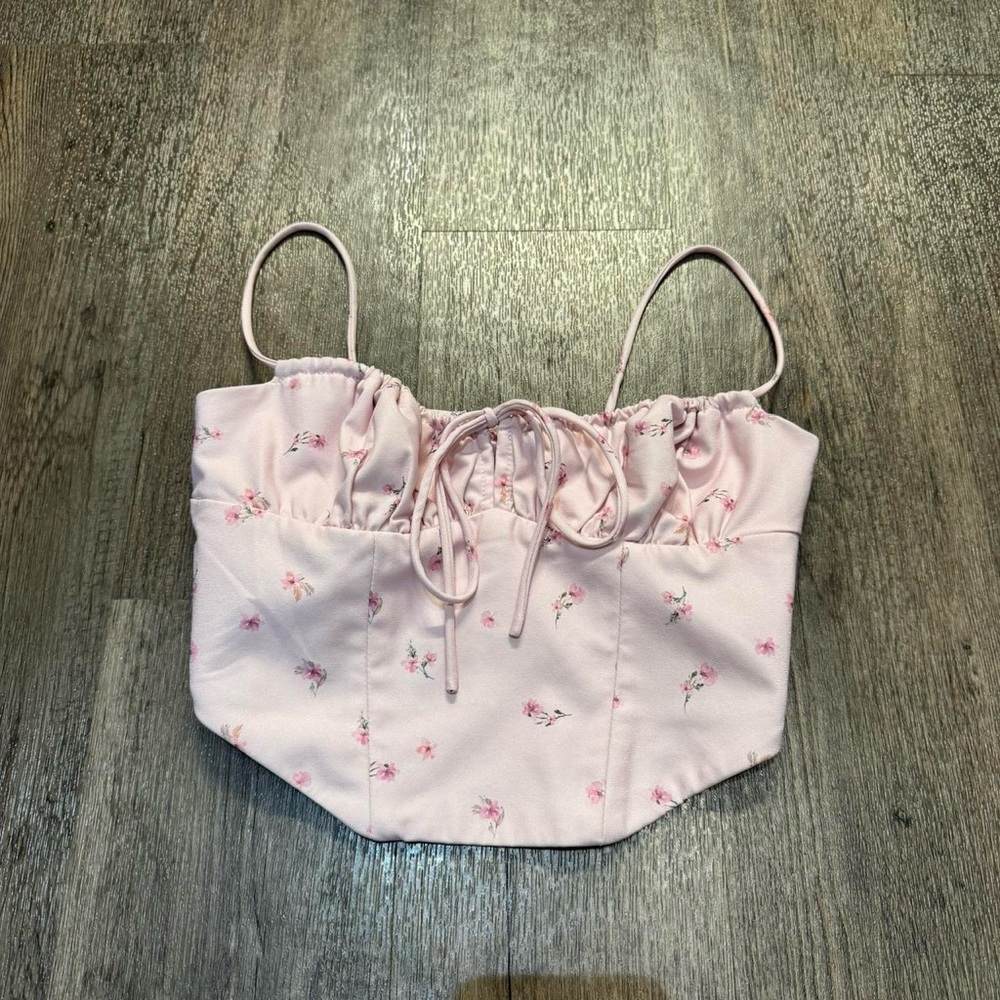 White Fox Pink Corset Top